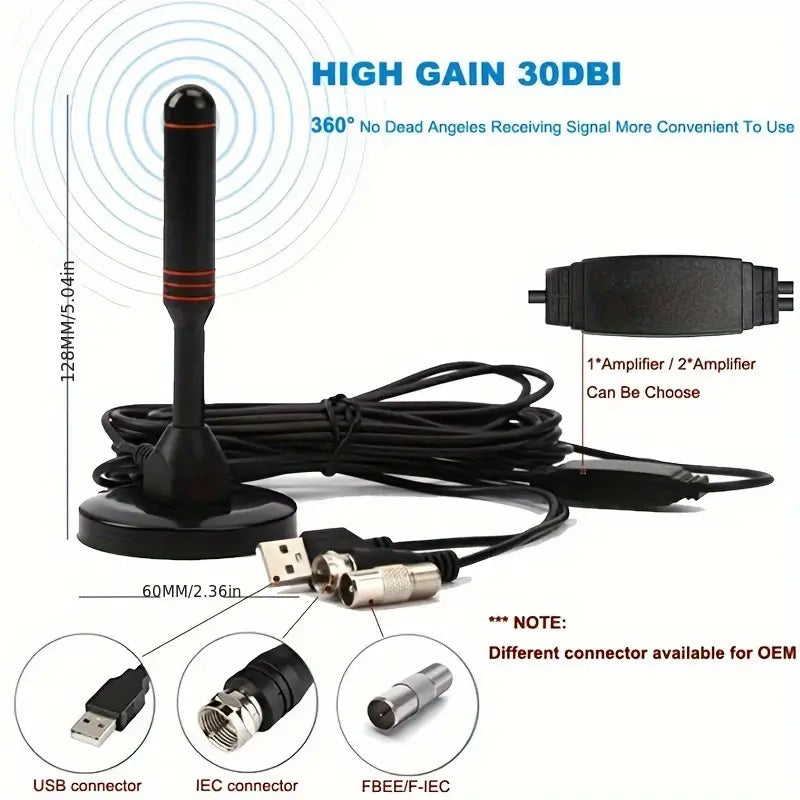 Antena TDT 30 dB – TV digital gratis y señal potente