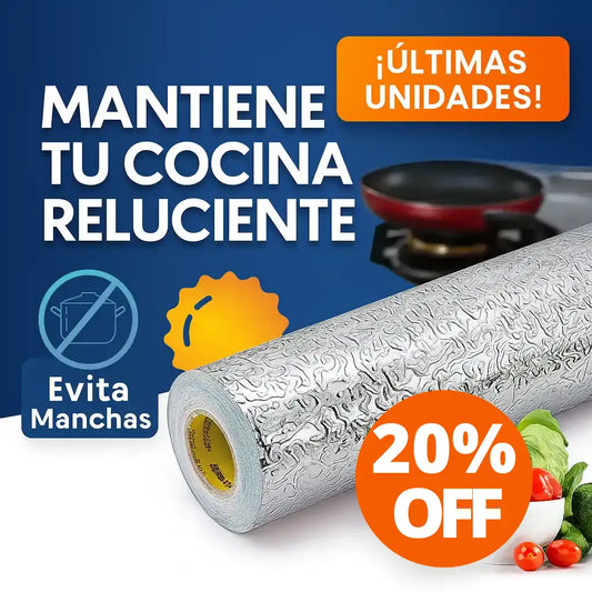 Papel Aluminio Adhesivo Para Múltiples Superficies Mantén tu Cocina Limpia Y Protegida