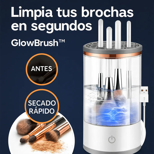 GlowBrush™ — Limpieza automática de brochas en minutos.