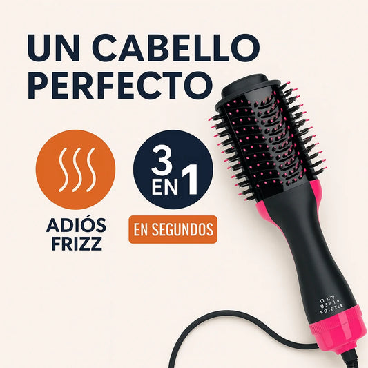 Cepillo Alisador 3 en 1 – tu melena perfecta en un solo paso.