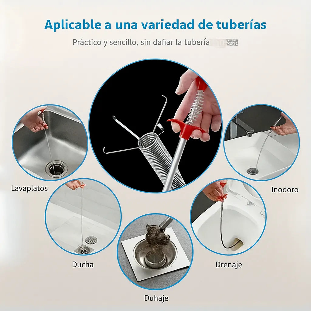 Gancho Desatascador Ecológico – Elimina Tapones sin Químicos.