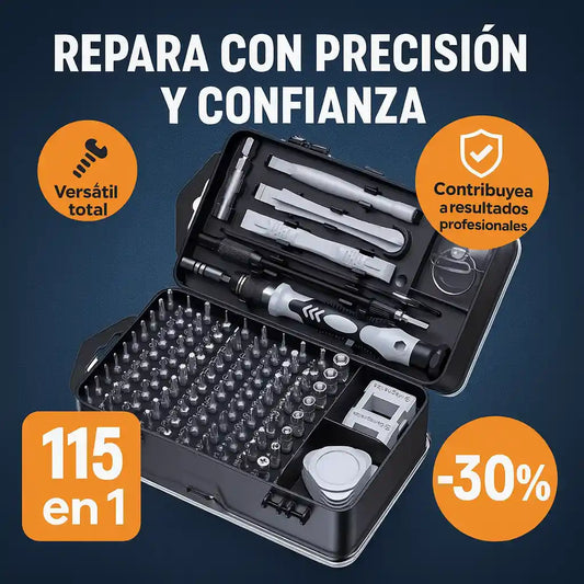 Kit 115 en 1 - Destornilladores Profesionales – Repara con Precisión.