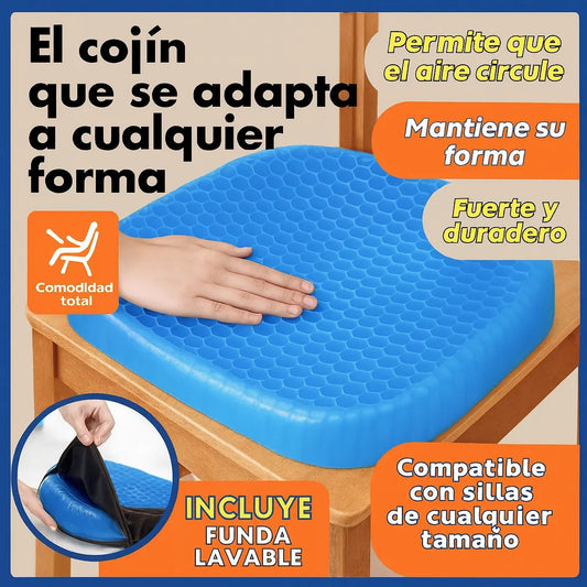 Cojín de Gel Antideslizante – Transforma cualquier silla en un asiento cómodo.
