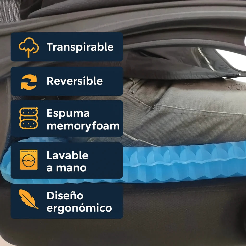 Cojín de Gel Antideslizante – Transforma cualquier silla en un asiento cómodo.
