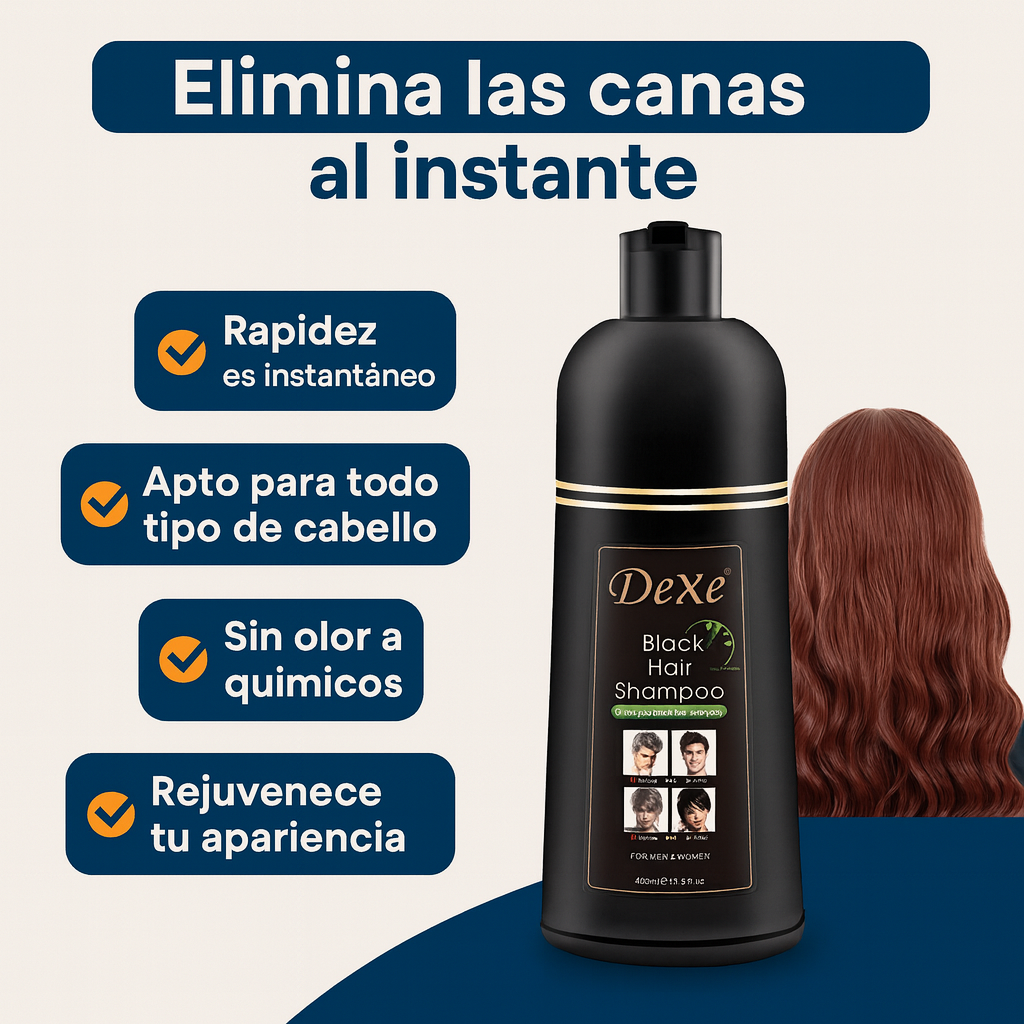 Shampoo Cubre Canas Dexe® – Tinte Natural sin Amoníaco para un Cabello Saludable y Cubierto