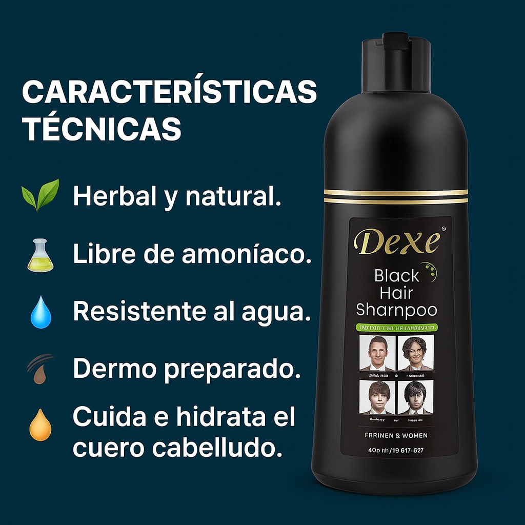 Shampoo Cubre Canas Dexe® – Tinte Natural sin Amoníaco para un Cabello Saludable y Cubierto