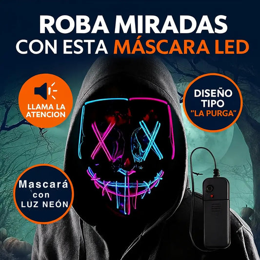 Máscara LED “La Purga” – Ilumina la oscuridad y roba todas las miradas