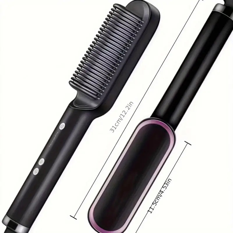 Peine Alisador Eléctrico 2 en 1 – Cabello liso y sedoso en minutos.