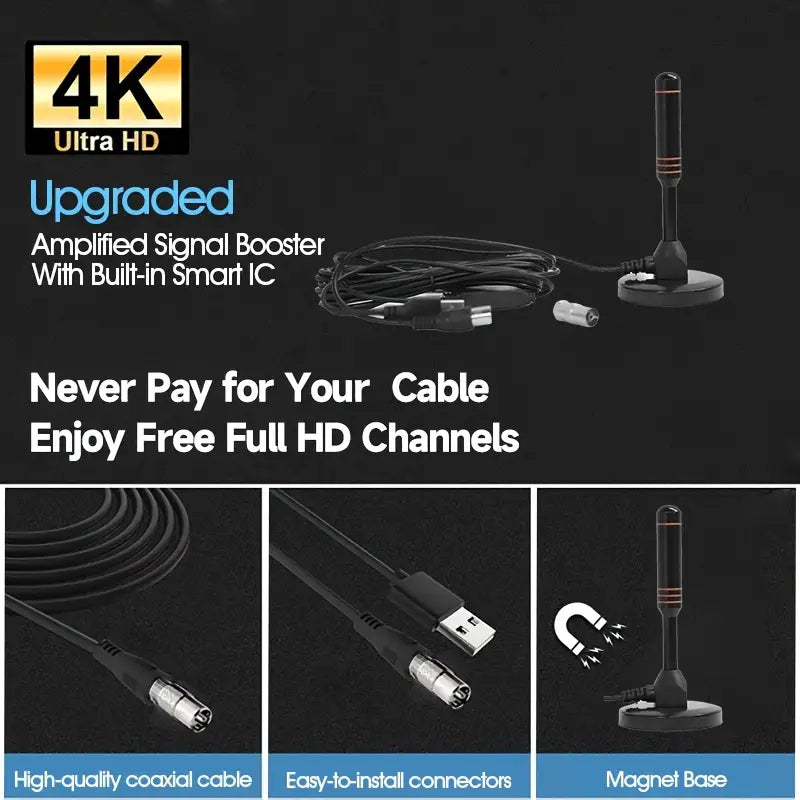 Antena TDT 30 dB – TV digital gratis y señal potente