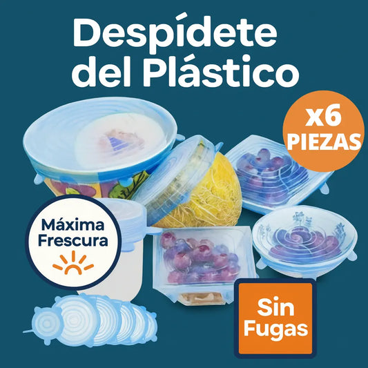X6 Tapas Silicón Elásticas Reutilizables – Máxima Frescura, Cero Desperdicio