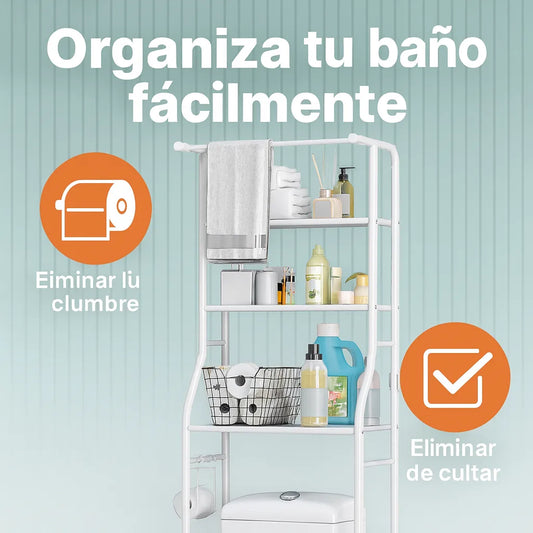 Estante Organizador de Baño - Haz más espacio donde más lo necesitas Organiza sin dañar tus paredes