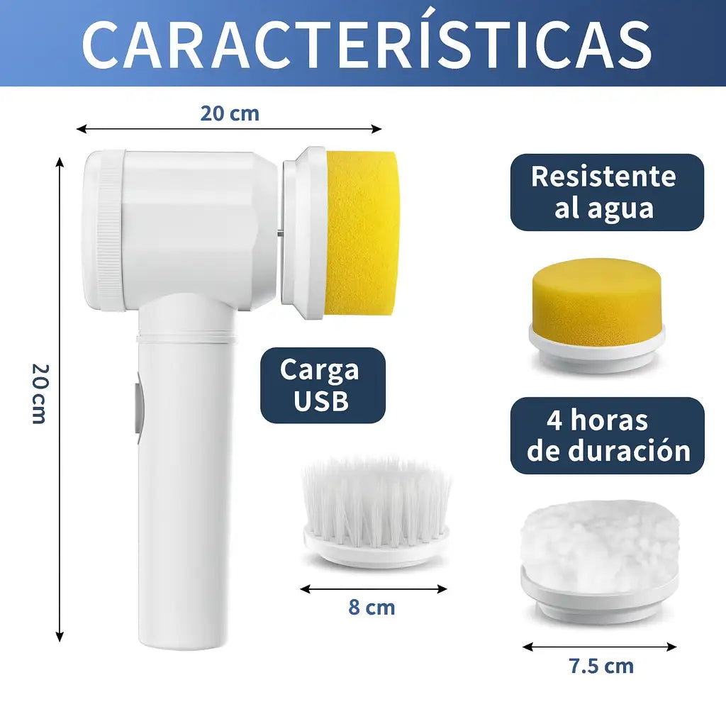 UltraClean 5-en-1: Cepillo Eléctrico Giratorio para Limpieza Express