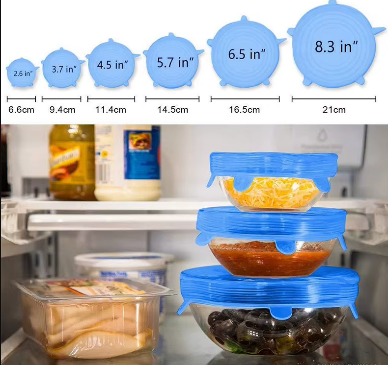 X6 Tapas Silicón Elásticas Reutilizables – Máxima Frescura, Cero Desperdicio