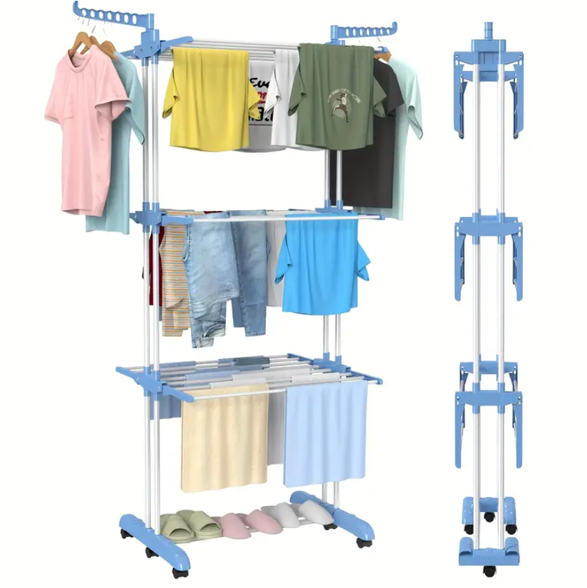 Tendedero Móvil 360° que ordena tu espacio al instante.