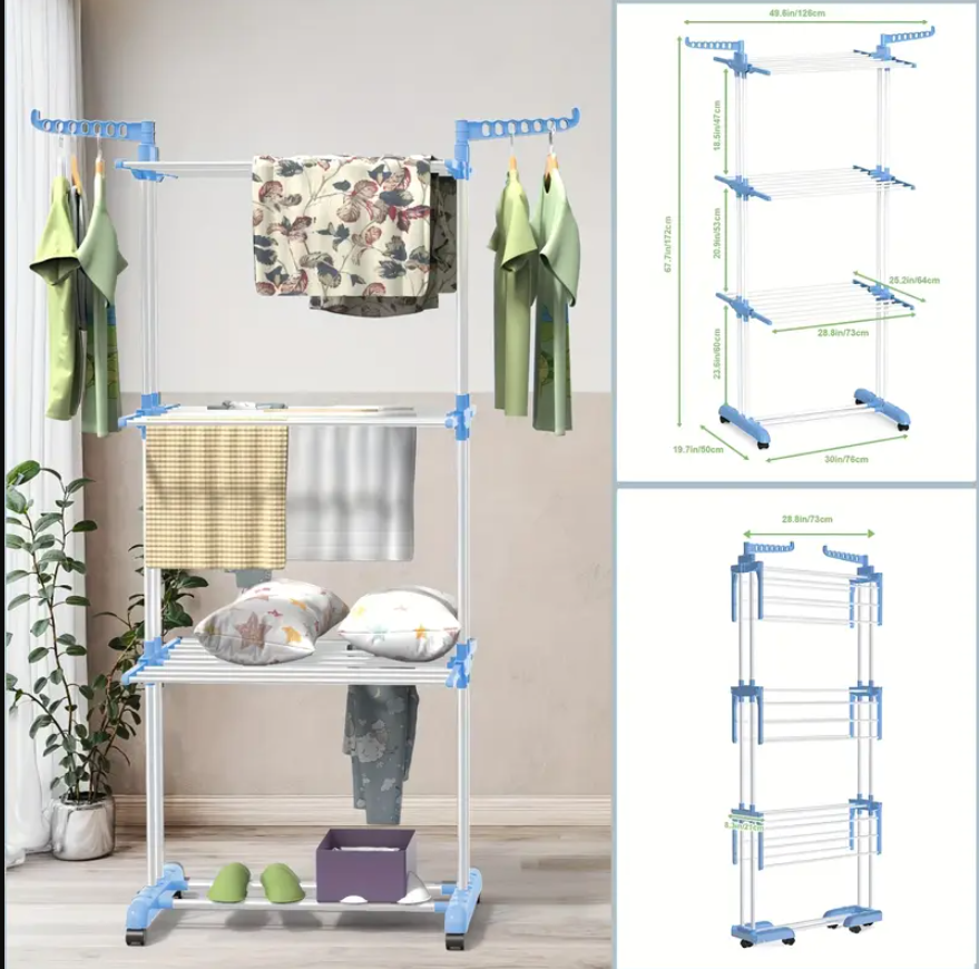 Tendedero Móvil 360° que ordena tu espacio al instante.