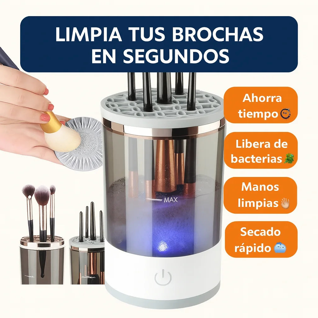 GlowBrush™ — Limpieza automática de brochas en minutos.