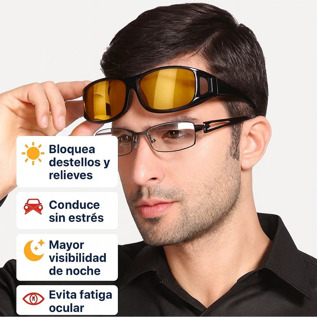 Gafas HD Nocturnas + Gafas de Sol 2×1: Conduce con claridad día y noche