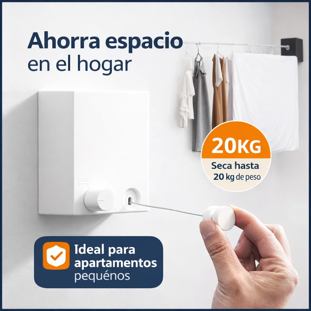 Tendedero Retráctil de Pared | Más espacio, menos desorden.