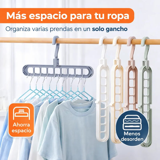 6 Ganchos Organizadores Multi-Ranura Plegable.
