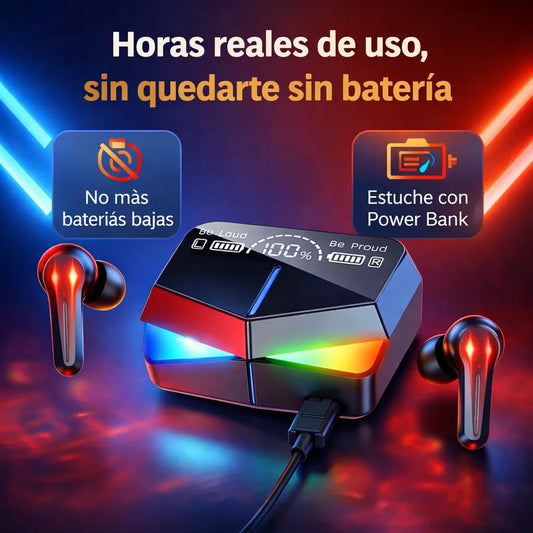 Audifonos Inalambricos Con Stuche Power Bank - Sonido potente todo el día.