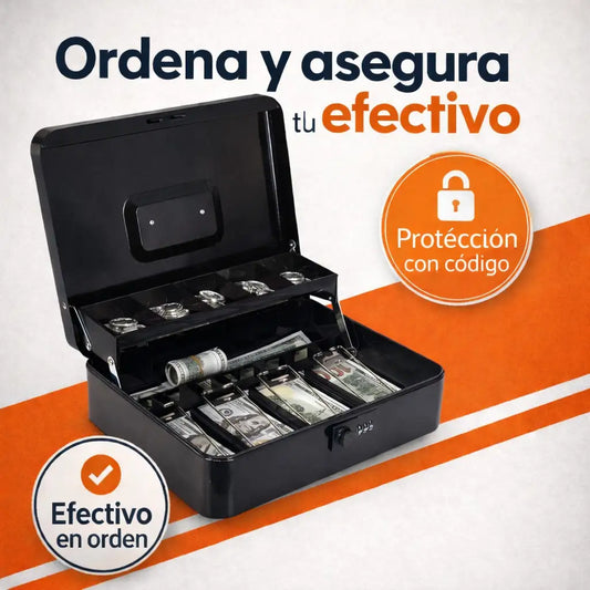 Caja de Seguridad Metalica para Efectivo con Codigo de seguridad - Ordena y protege tu dinero en un solo lugar