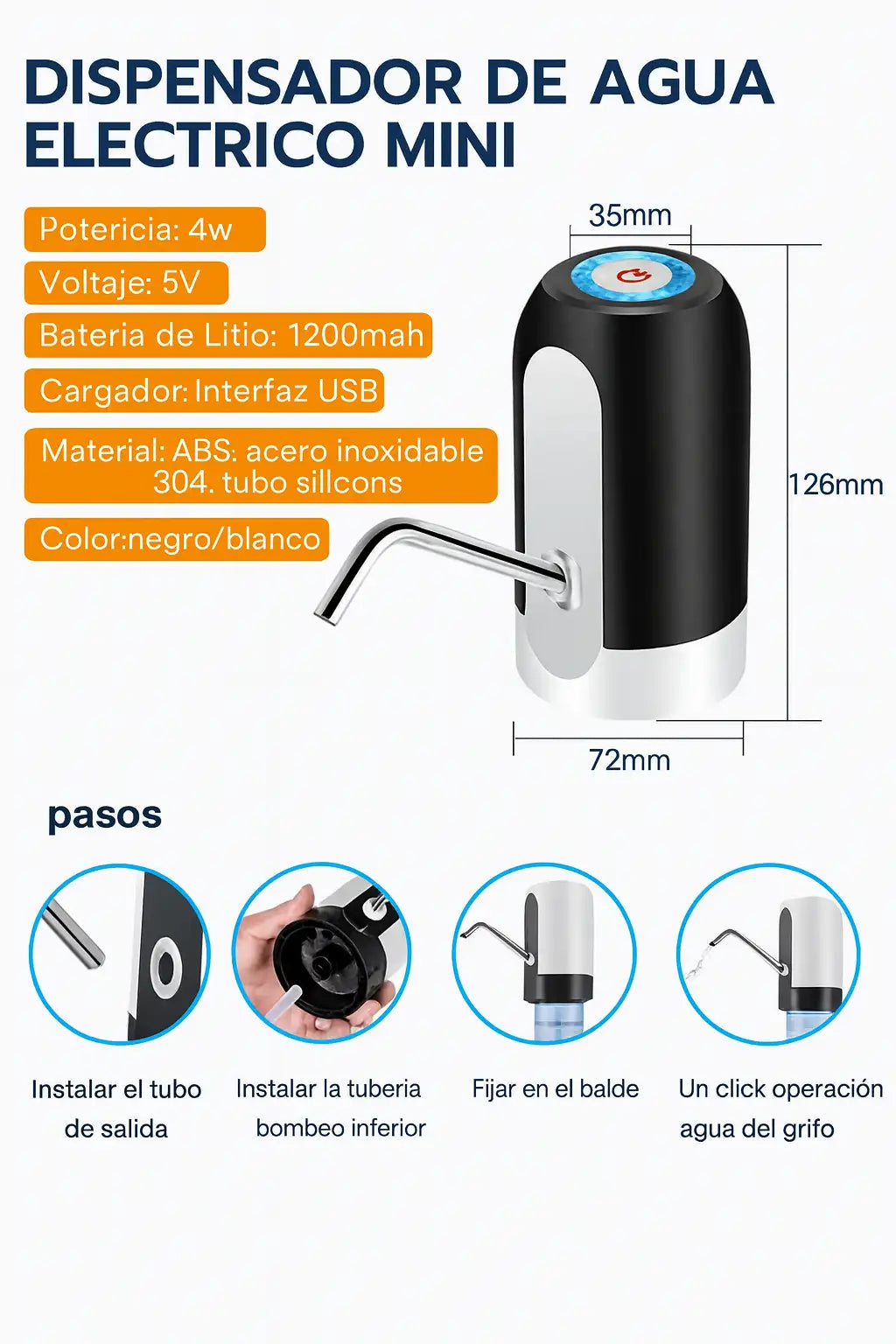 Dispensador de Agua Mini USB – Agua sin esfuerzo