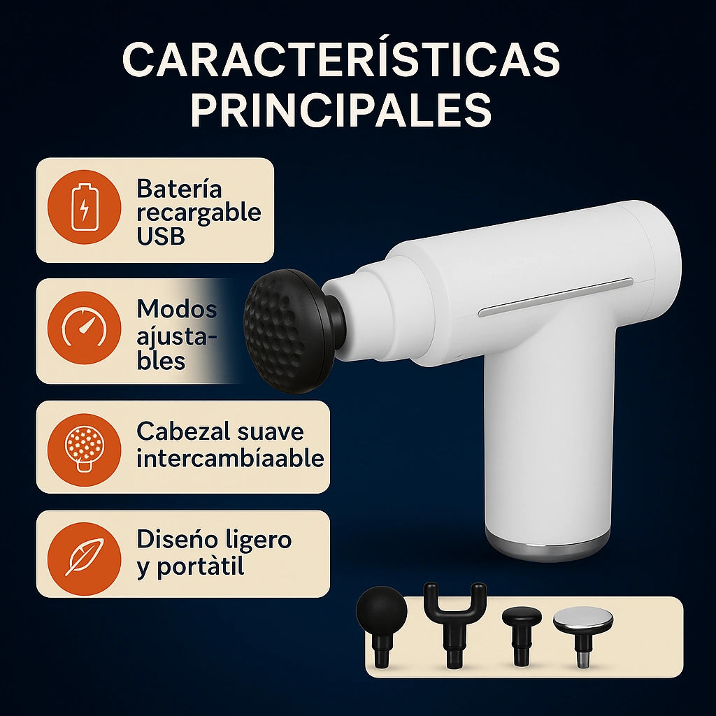 Pistola Masajeadora portátil para tu rutina diaria.