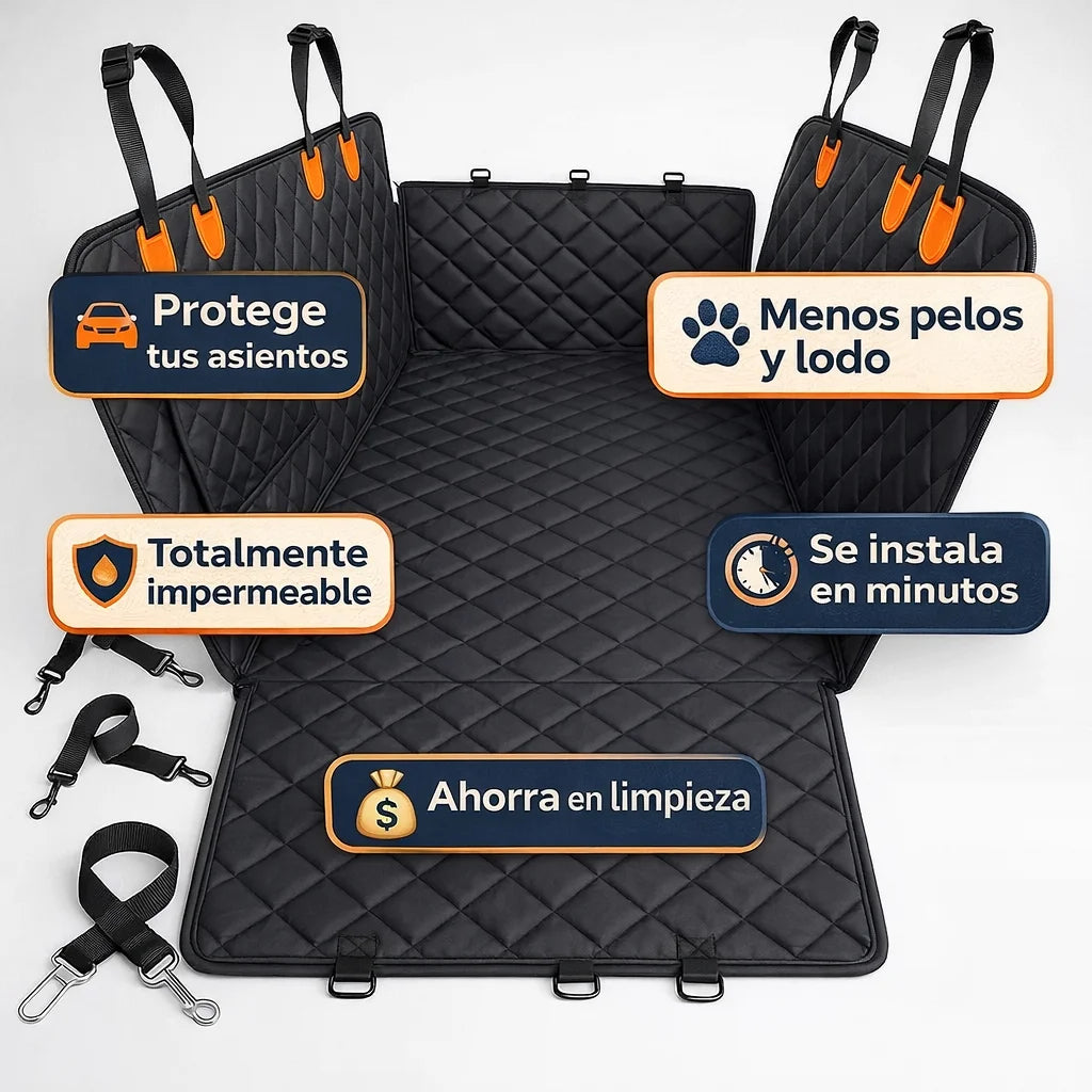 PROTECTOR DE ASIENTOS PARA AUTOS - Manten a tus mascotas comodas y tu auto sin daños