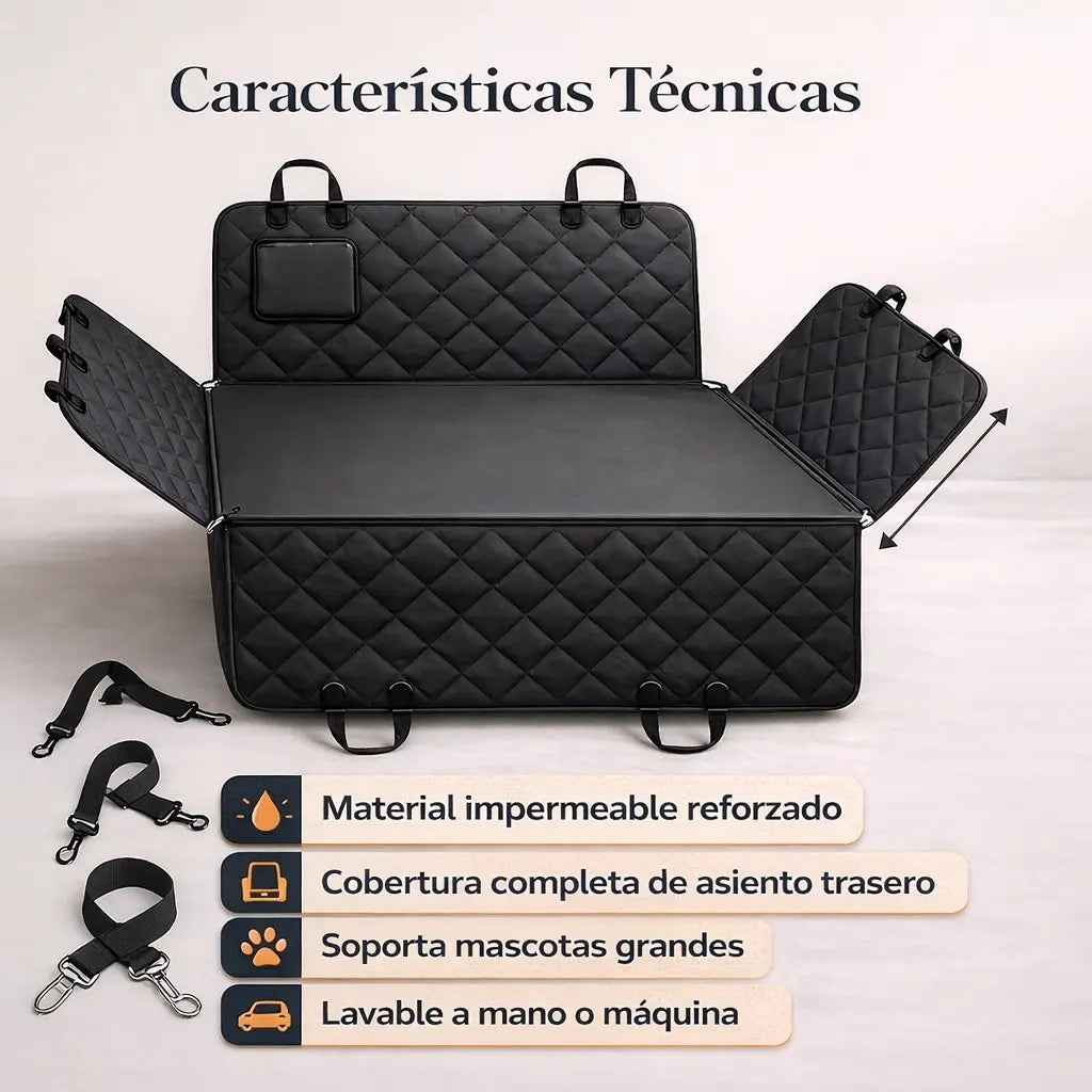 PROTECTOR DE ASIENTOS PARA AUTOS - Manten a tus mascotas comodas y tu auto sin daños
