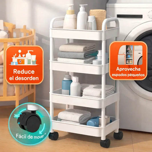 Carrito Organizador de 4 Niveles que Multiplica tu Espacio.