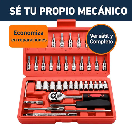 Set de Herramientas 46 en 1: potencia compacta para cualquier reparación.