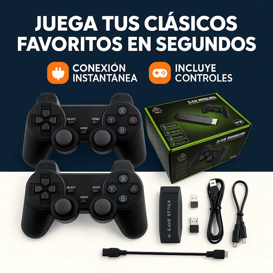 Retro Game Stick con 2 controles - La consola retro que convierte cualquier TV en diversión ilimitada