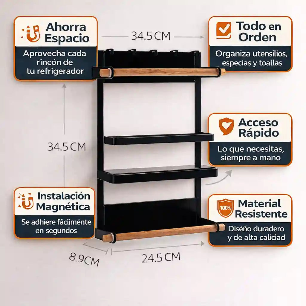 Organizador - Más orden en tu cocina, sin perforar.
