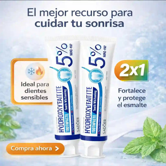 2x1 Pasta Dental con Nano-Hidroxiapatita - Siente la verdadera diferencia - Limpieza que acompaña el cuidado del esmalte