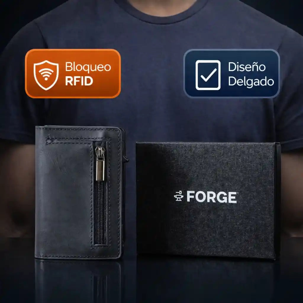 Billetera Minimalista de Cuero con Protección RFID.