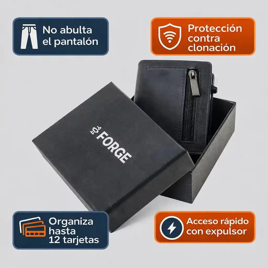 Billetera Minimalista de Cuero con Protección RFID.