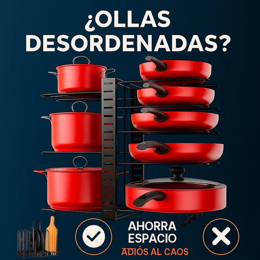 Organizador Vertical de Ollas y Tapas – Ordena tu Cocina al Instante.