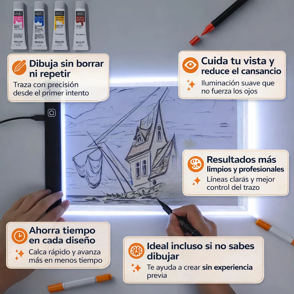 Tablero LED para dibujar con precisión.