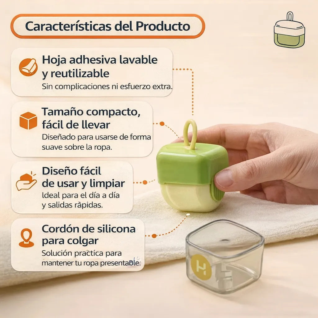 Rollo quita pelusa reutilizable - Uso diario.