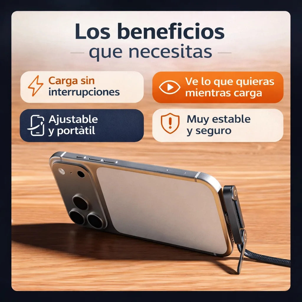 Cargador Tipo C con Soporte para Celular.