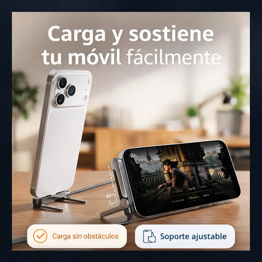 Cargador Tipo C con Soporte para Celular.