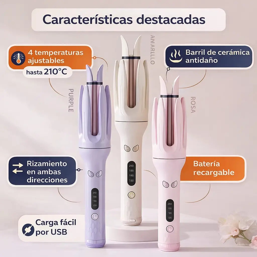 Rizadora automática en minutos - Peinados listos.