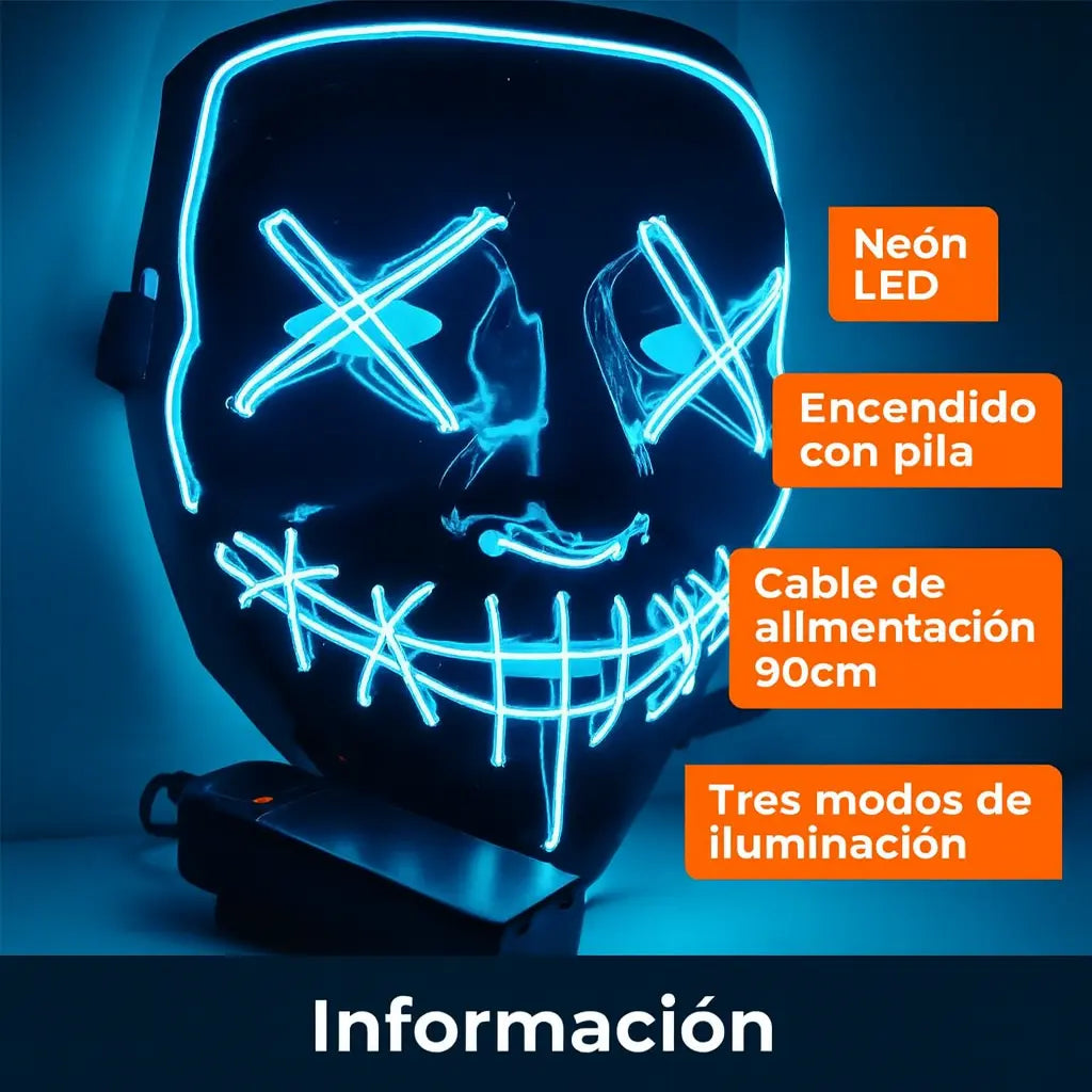 Máscara LED “La Purga” – Ilumina la oscuridad y roba todas las miradas