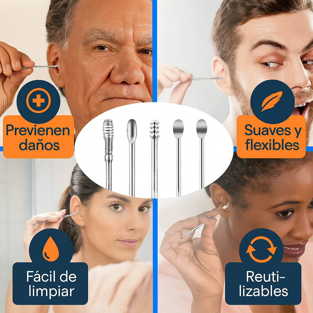 x3 Kits Limpia Oidos - PACK FAMILIAR - Seguro & Suave – Higiene Sin Riesgos.