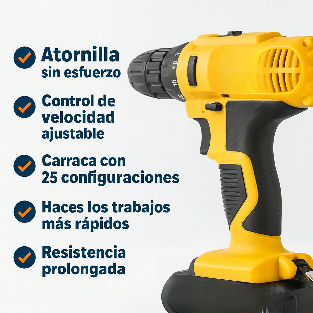 Taladro Inalámbrico 48 V con Doble Batería – Potencia profesional sin cables.