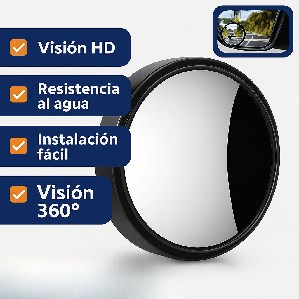 x6 Unidades - Espejo Punto Ciego - Vision Total al Manejar.