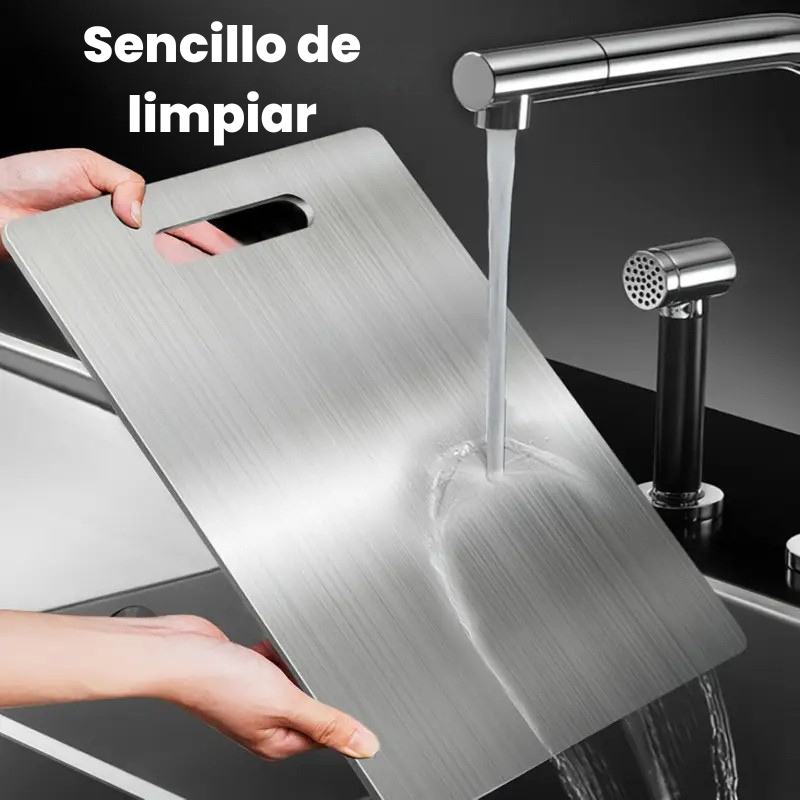 Tabla Premium de Acero Inoxidable – Corta con Higiene