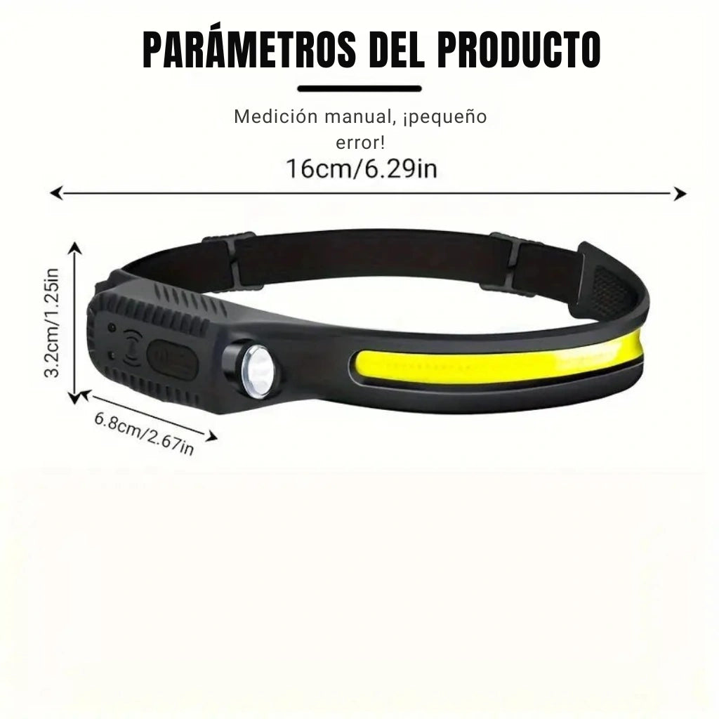 Lámpara Frontal Recargable Impermeable – Ilumina Como Nunca, ¡Listo para Aventura y Trabajo!