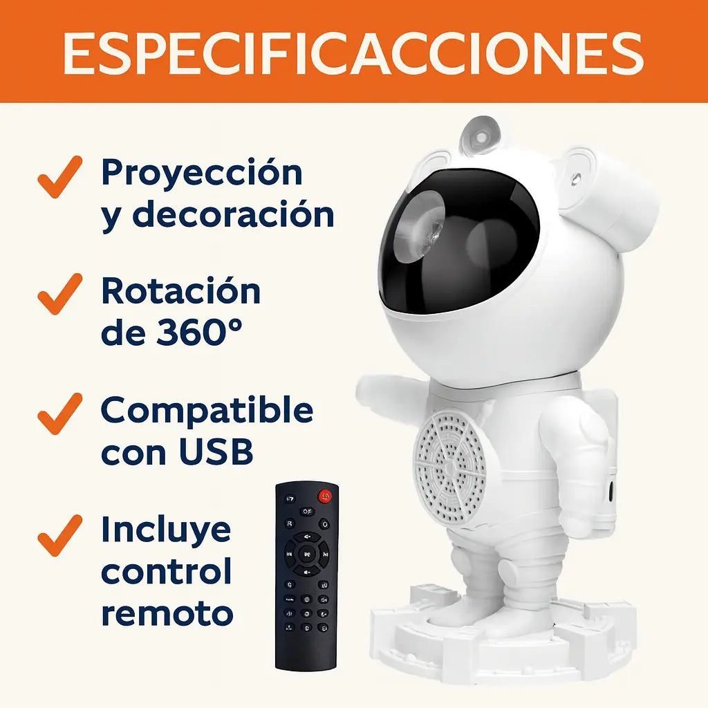 Proyector Astronauta Star Pro + Bocina LED: transforma cualquier espacio en un universo mágico