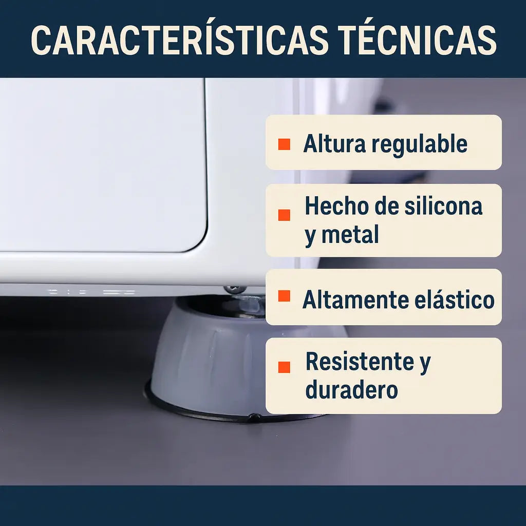 PACK X8 Almohadillas Antivibración para Lavadora – Silencio y Protección